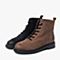 BASTO/百思图2018冬季专柜同款牛皮系带马丁靴方跟女短靴DD701DD8
