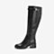 BASTO/百思图2018冬季专柜同款牛皮革方跟女皮靴长靴A3530DG8
