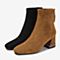BASTO/百思图2018冬季专柜同款纺织品后拉链粗跟女皮袜靴A4201DD8