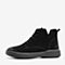 BASTO/百思图2018冬季专柜同款黑色剖层牛皮革系带女短靴YMG06DD8