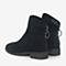 BASTO/百思图2018冬季黑色羊皮革简约纯色后拉链女皮靴短靴A8338DD8