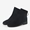 BASTO/百思图2018冬季黑色羊皮革简约纯色后拉链女皮靴短靴A8338DD8