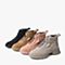 BASTO/百思图2018冬季专柜同款粉色牛剖层皮革女短靴RC876DD8