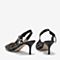 BASTO/百思图夏季专柜同款格纹通勤细跟女凉鞋RRJ08BH9