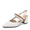 BASTO/百思图夏季专柜同款米白色牛皮革水钻粗跟女凉鞋RUF01BH9