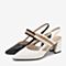 BASTO/百思图夏季专柜同款米白色牛皮革水钻粗跟女凉鞋RUF01BH9
