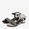 BASTO/百思图夏季专柜同款银色亮片布休闲女凉鞋RXK02BL9