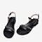 百思图2020夏季新款商场同款牛皮革水钻一字带平底女凉鞋TQX05BL0