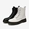 百思图2020冬季新款商场同款时髦圆头系带厚底女马丁靴ED205DD0