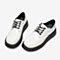 百思图2021春季新款英伦风圆头厚底时尚单鞋女休闲皮鞋WJC01AM1
