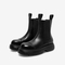 百思图2021冬季新款黑色炫酷圆头厚底切尔西靴女中靴ID516DZ1
