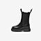 百思图2021冬季新款黑色简约英伦风中筒切尔西靴女短靴MD909DZ1