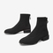 百思图2021冬季新款商场同款简约舒适方跟弹力靴女短靴RFO45DD1