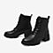百思图2021冬季新款商场同款英伦风粗跟厚底马丁靴女短靴RFY46DD1