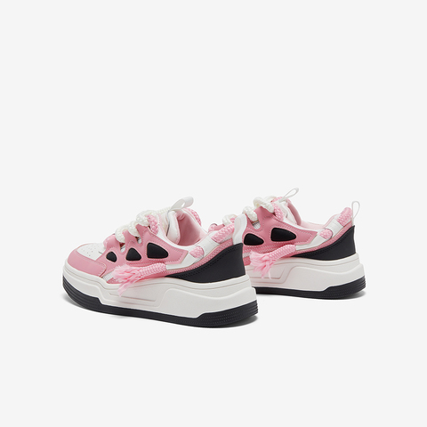 百思图2024春季新款商场同款时尚运动板鞋厚底女休闲鞋VZS02AM4