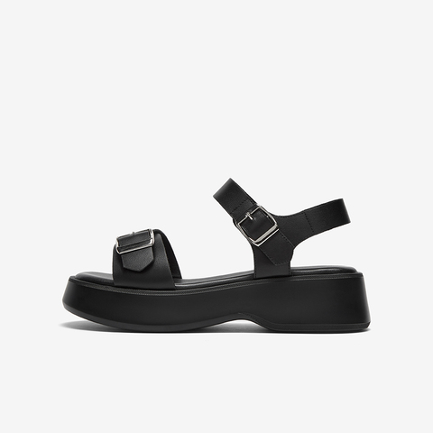 百思图2024夏季新款商场同款时尚休闲运动凉厚底女凉鞋TX303BL4