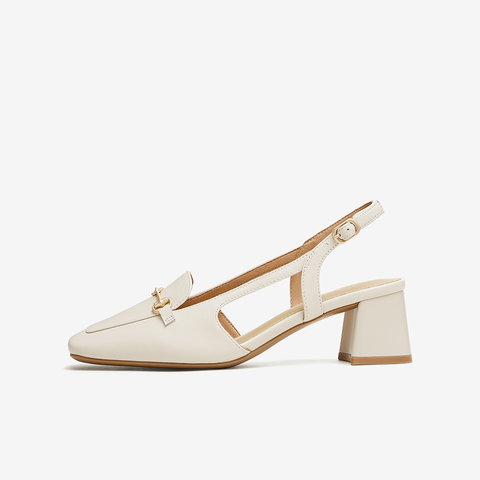 百思图2024夏季新款商场同款时髦金属扣方头粗跟女凉鞋RJF51BH4