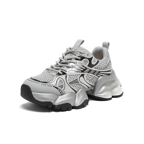 百思图2024秋季新款商场同款街头户外老爹鞋厚底女休闲鞋X7101CM4