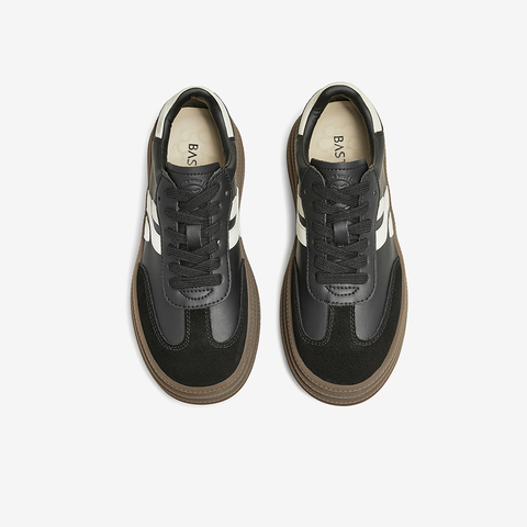 百思图2024秋季新款商场同款复古运动德训鞋厚底女休闲鞋I7298CM4