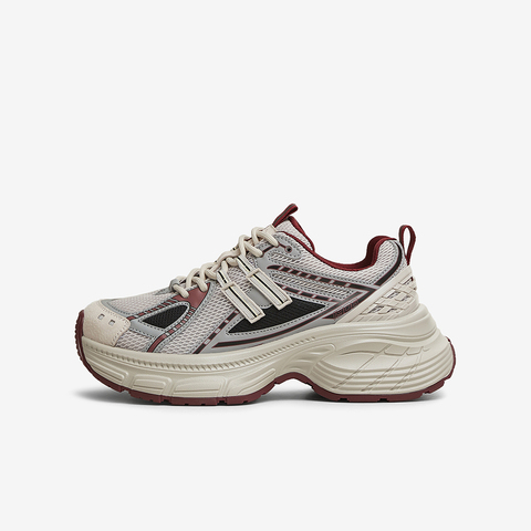 百思图2025春季新款时尚街头运动老爹鞋厚底女休闲鞋D5205AM5