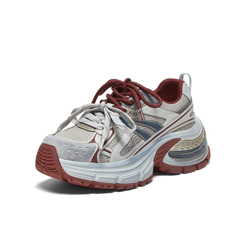 百思图2025春新款时尚户外街头运动功老爹鞋厚底女休闲鞋B9192AM5