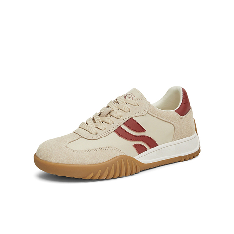 百思图2025春季新款时尚户外运动复古德训鞋厚底女休闲鞋V2443AM5