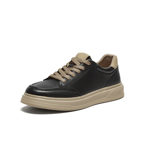 百思图2025春季新款商场同款简约运动板鞋厚底男休闲鞋30259AM5