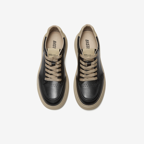 百思图2025春季新款商场同款简约运动板鞋厚底男休闲鞋30259AM5