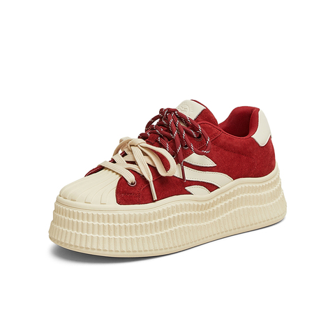 百思图2025春季新款商场同款户外运动板鞋厚底女休闲鞋E0315AM5