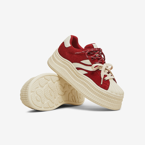 百思图2025春季新款商场同款户外运动板鞋厚底女休闲鞋E0315AM5