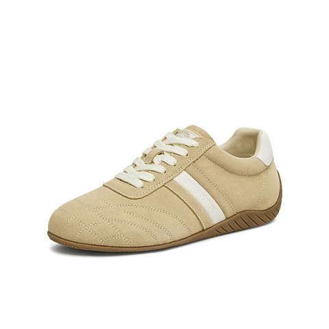 百思图2025春季新款简约运动户外通勤圆头女休闲鞋UPX03AM5