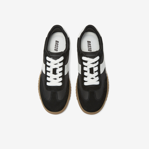 百思图2025春季新款时尚复古运动德训鞋平跟男休闲鞋J2418AM5