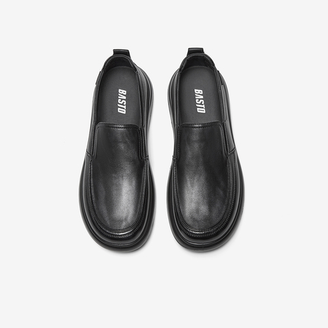 百思图2025春新款商场同款简约通勤乐福鞋厚底男休闲皮鞋29131AM5