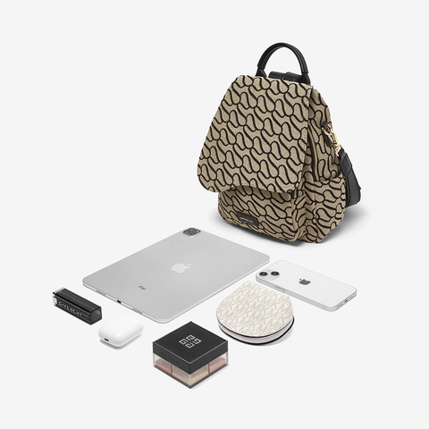 百思图2025春季新款商场同款时尚潮流通勤双肩背包女X3638AX5