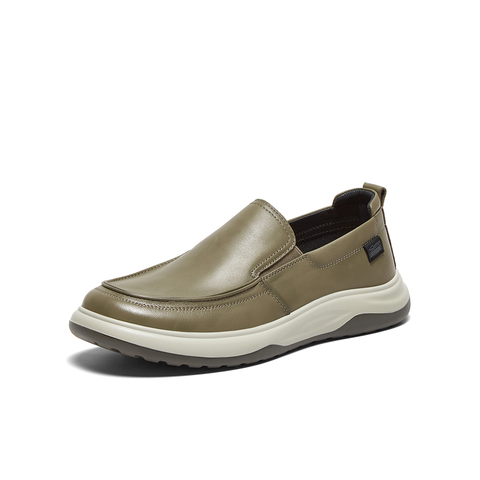 百思图2025春新款商场同款简约通勤乐福鞋厚底男休闲皮鞋29131AM5