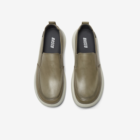 百思图2025春新款商场同款简约通勤乐福鞋厚底男休闲皮鞋29131AM5