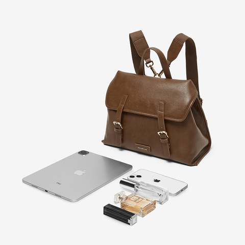 百思图2025春季新款商场同款时尚简约双肩背包女X3639AX5