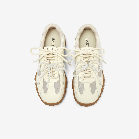 百思图2025夏季新款商场同款复古运动德训鞋厚底女休闲鞋A2076BM5