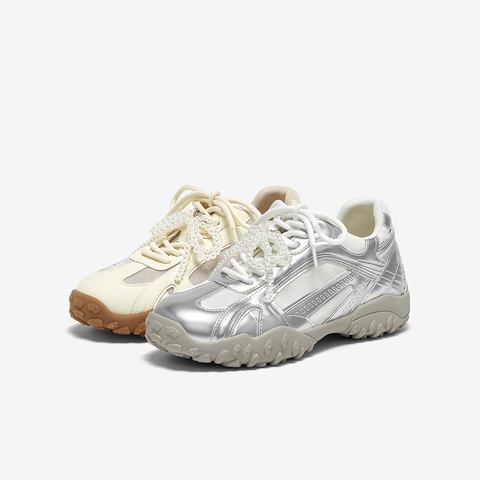 百思图2025夏季新款商场同款复古运动德训鞋厚底女休闲鞋A2076BM5