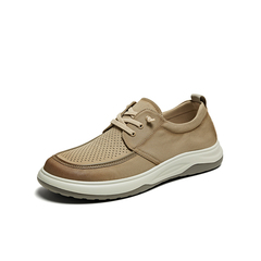 百思图2025夏季新款简约时尚户外运动布鞋厚底男休闲鞋29521BM5