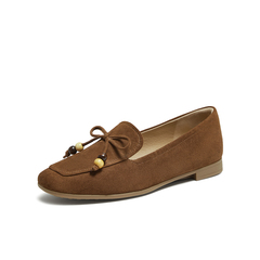 百思图2025秋季新款乐福鞋时尚简约通勤粗跟女单鞋TRW39CA5