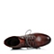 Bata/拔佳冬 棕红软牛皮女中跟短靴(气垫)AXN50DD4 经典款