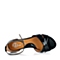 BATA/拔佳夏季黑色皱漆牛皮女士鞋AVP06BL4极简超舒适 经典上班