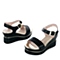 BATA/拔佳夏季黑色绵羊皮女士凉鞋AYP03BL4水台高跟舒适 都市白领