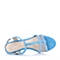 BATA/拔佳夏季蓝色羊绒/印花羊皮女士凉鞋14007BL4柔和色彩精致超舒服 经典上班
