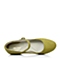 Bata/拔佳春黄色牛皮革中跟浅口女鞋AIE34AQ5