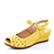 Bata/拔佳夏季黄色磨砂牛皮女凉鞋（软） APJ28BL5