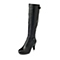 Bata/拔佳冬季专柜同款黑色小牛皮时尚高跟女靴AUR88DG5