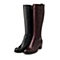 Bata/拔佳冬季专柜同款啡红色牛皮通勤时尚女靴AZH81DG5