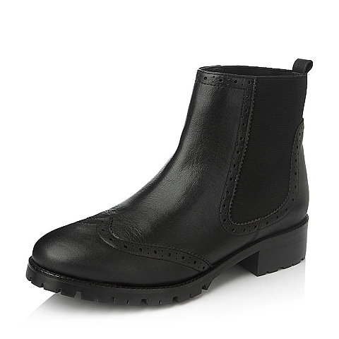 Bata/拔佳冬季专柜同款女士黑色牛皮女皮靴60502DZ5